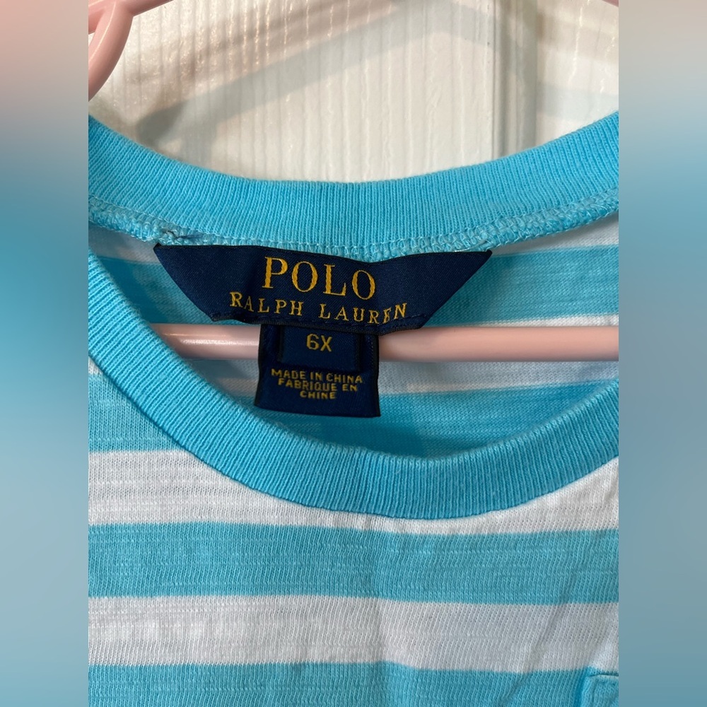 Girls size 6x Polo striped t-shirt dress - Picture 3 of 9